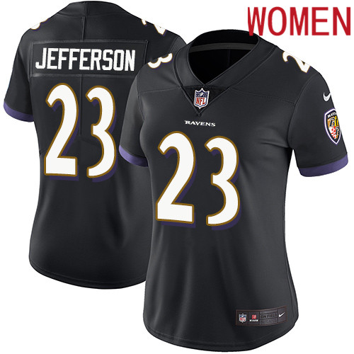 2019 Women Baltimore Ravens 23 Jefferson black Nike Vapor Untouchable Limited NFL Jersey